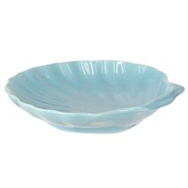 Itens Prato concha tigela marítima cerâmica azul branco 14cm 3 peças