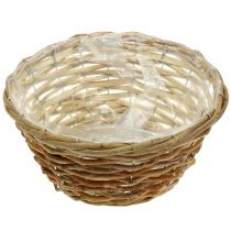 Itens Vaso decorativo em forma de cesta, Ø24cm, marrom claro, feito de materiais naturais, para decoração de flores e presentes.