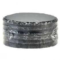 Itens Bases para copos redondas em placa de ardósia natural preta Ø10cm 6 un