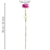 Itens Cravo artificial bicolor, haste longa de 56 cm, buquê com 8 unidades.