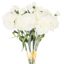 Itens Cravos artificiais brancos, 40 cm, 4 peças