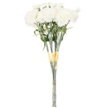 Itens Buquê de cravos artificiais, flores artificiais brancas, decoração, 4 ramos.