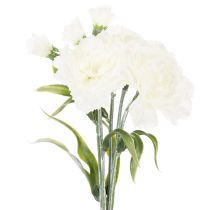 Itens Buquê de cravos artificiais, flores artificiais brancas, decoração, 4 ramos.