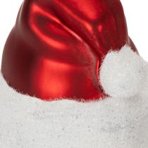 Itens Enfeite de Natal com chapéu de Papai Noel de vidro, 8 cm, 6 peças
