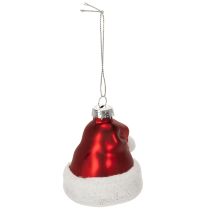 Itens Enfeite de Natal com chapéu de Papai Noel de vidro, 8 cm, 6 peças