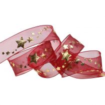 Fita de organza com motivo de estrela 25mm 20m