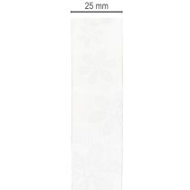 Itens Fita de organza floral, fita para presentes, verde, 25 mm, 18 m