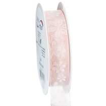 Itens Fita de organza, fita floral para presentes, rosa, 25 mm, 18 m