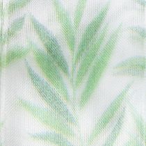 Itens Fita de organza, fita de chiffon, fita com estampa de plantas verdes, 40 mm x 15 m