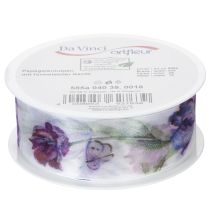 Itens Fita de organza, fita de chiffon, tulipas papagaio, roxas, 40 mm, 18 m