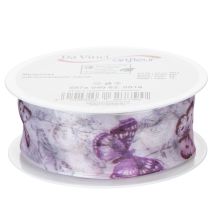 Itens Fita de organza, fita de chiffon, borboletas, roxa, 40mm, 18m