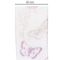 Itens Fita de organza, fita de chiffon, borboletas, roxa, 40mm, 18m
