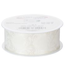 Itens Fita de organza, creme, fita decorativa com corações, 40 mm de largura, 15 m de comprimento.