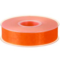 Itens Fita de organza fita de presente fita laranja ourela 25mm 50m