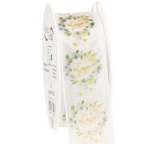 Itens Fita de organza para decoração de casamento “Love” branca 40mm 15m