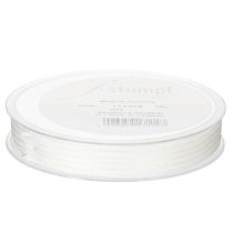 Itens Fita de organza listrada, fita para presentes, branca, 15 mm, 20 m