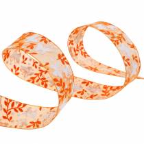 Fita de organza borboletas 25 mm Fita laranja deco para presente de 20 m