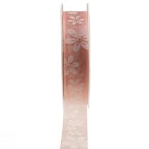 Fita de organza flores fita para presente rosa 25mm 18m