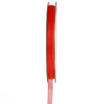 Fita de organza fita para presente fita vermelha ourela 6mm 50m