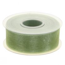 Itens Fita de organza verde para presente, fita com orla verde limão, 40 mm, 50 m
