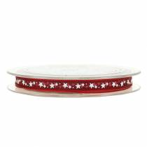 Itens Fita de organza com estrela vermelho escuro 6mm 20m