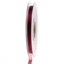 Itens Fita de organza Fita de nylon Bordeaux 6mm 50m