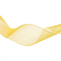 Itens Fita de organza fita de presente fita amarela ourela 40mm 50m