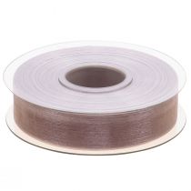 Itens Fita de organza fita de presente fita bege ourela taupe 25mm 50m