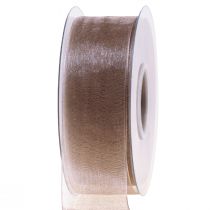 Itens Fita de organza fita de presente fita bege borda tecida taupe 40mm 50m