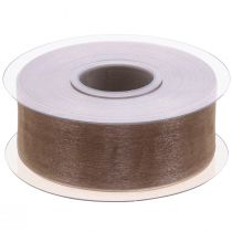 Itens Fita de organza fita de presente fita bege borda tecida taupe 40mm 50m