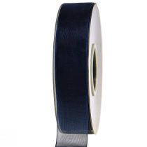 Itens Fita de organza fita de presente fita azul escuro ourela azul 25mm 50m