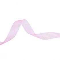 Itens Fita de organza fita para presente fita rosa ourela 15mm 50m