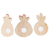 Itens Galinha de madeira com adesivo, decoração artesanal de Páscoa, decoração de mesa criativa, estilo campestre, 5 cm, 36 peças
