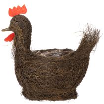 Itens Cesta de Páscoa decorativa com trepadeiras e galinha, 36 cm