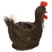 Itens Cesta de Páscoa decorativa com trepadeiras e galinha, 36 cm