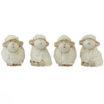 Itens Decoração de Páscoa ovelha decoração em cerâmica Creme de Páscoa 9,5×6×9cm 4 unidades