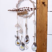 Decoração de Páscoa para pendurar ovos de Páscoa com coelhinhos em metal vintage 7×5cm 8 unidades