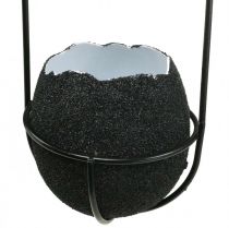 Itens Decoração de Páscoa para pendurar, casca de ovo para plantar, decoração de primavera preto/branco Alt.24cm 4 unid.