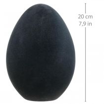 Ovo de Páscoa para decoração ovo de plástico preto flocado 20cm
