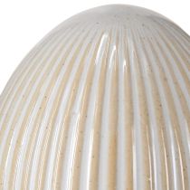 Itens Ovos de Páscoa com Ranhuras Cerâmica Ovo Decorativo Branco Cinza 7,5×9cm 4 Pcs