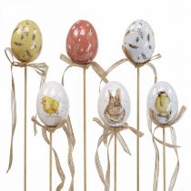Ovos de Páscoa bujão de flor de plástico decoração de Páscoa H6cm 6uds