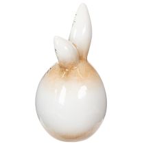 Itens Coelho da Páscoa em cerâmica, ovo branco, estatueta decorativa, coelho Ø6cm A11,5cm