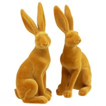 Itens Coelhinho da Páscoa Figura Decorativa de Coelho Páscoa Caril Amarelo H12,5cm 2 unidades