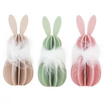 Itens Coelhinho da Páscoa decoração de mesa coelhinho de madeira colorido 5,5×15cm 3 un
