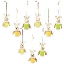 Itens Coelhinhos da Páscoa para pendurar decoração de Páscoa em juta de madeira Alt.6,5cm 9 unidades
