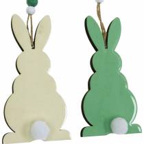 Coelhinhos da Páscoa para pendurar, enfeites de primavera, pingentes, coelhinhos decorativos verdes, brancos 3 unidades