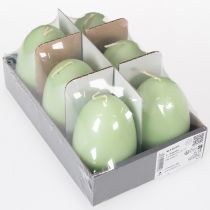 Itens Velas de Páscoa em formato de ovo, verdes, 9 cm, 20 h, 6 unidades