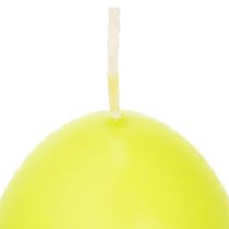 Itens Velas de Páscoa em formato de ovo, verde limão, 9 cm, 20 h, 6 unidades