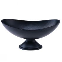 Itens Tigela oval com base em metal preto e aspecto fundido 30x16x14,5cm