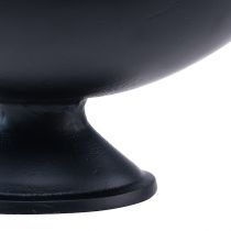 Itens Tigela oval com base em metal preto e aspecto fundido 30x16x14,5cm